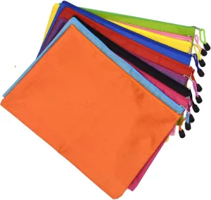 10Pcs A4 Waterproof Zipper File Bags Football Pattern Office Document Bags Students Files Category Bag 10 Color