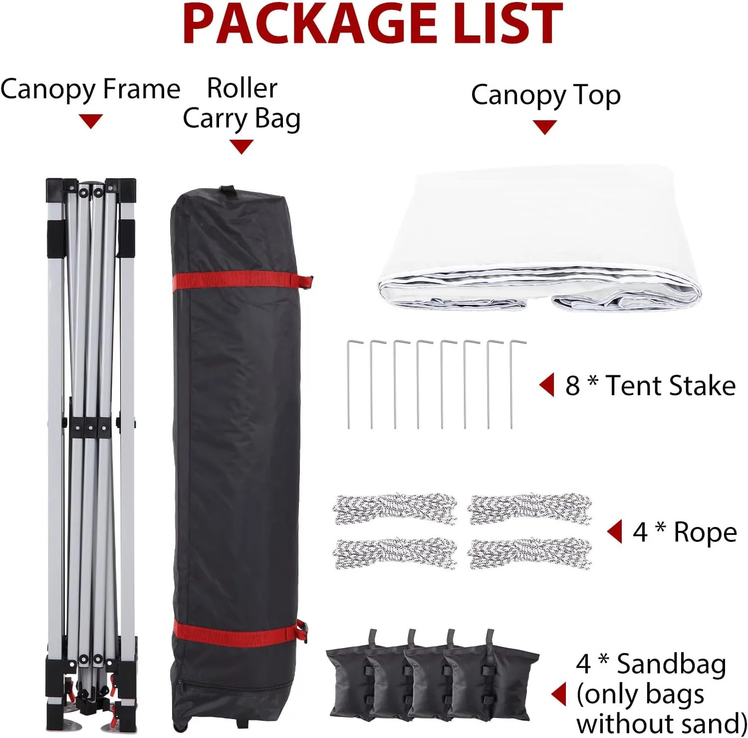 10x10 FT Canopy Tent Outdoor，Pop-Up Canopy，One-Person Set Up,W/3 Height Adjustable Legs,4 Sand Bags,Wheeled Carry Bag,White