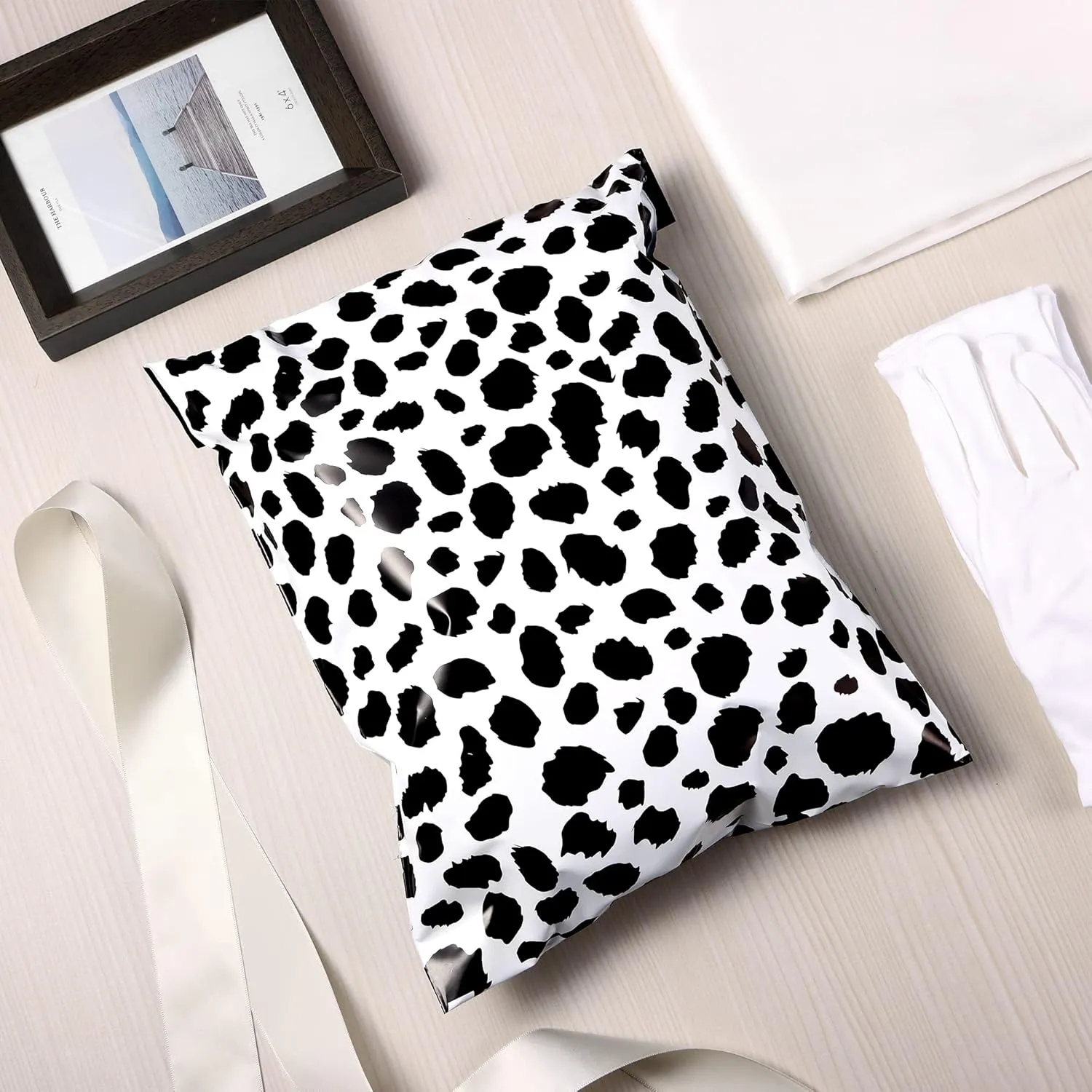 10x13 Inch TONESPAC 100 Pack 3.15Mil Poly Mailers Shipping Bags, Self-Sealing Non-Padded Envelopes for Small Business, Waterproof Poly Mailing Bags (Leopard Pattern)