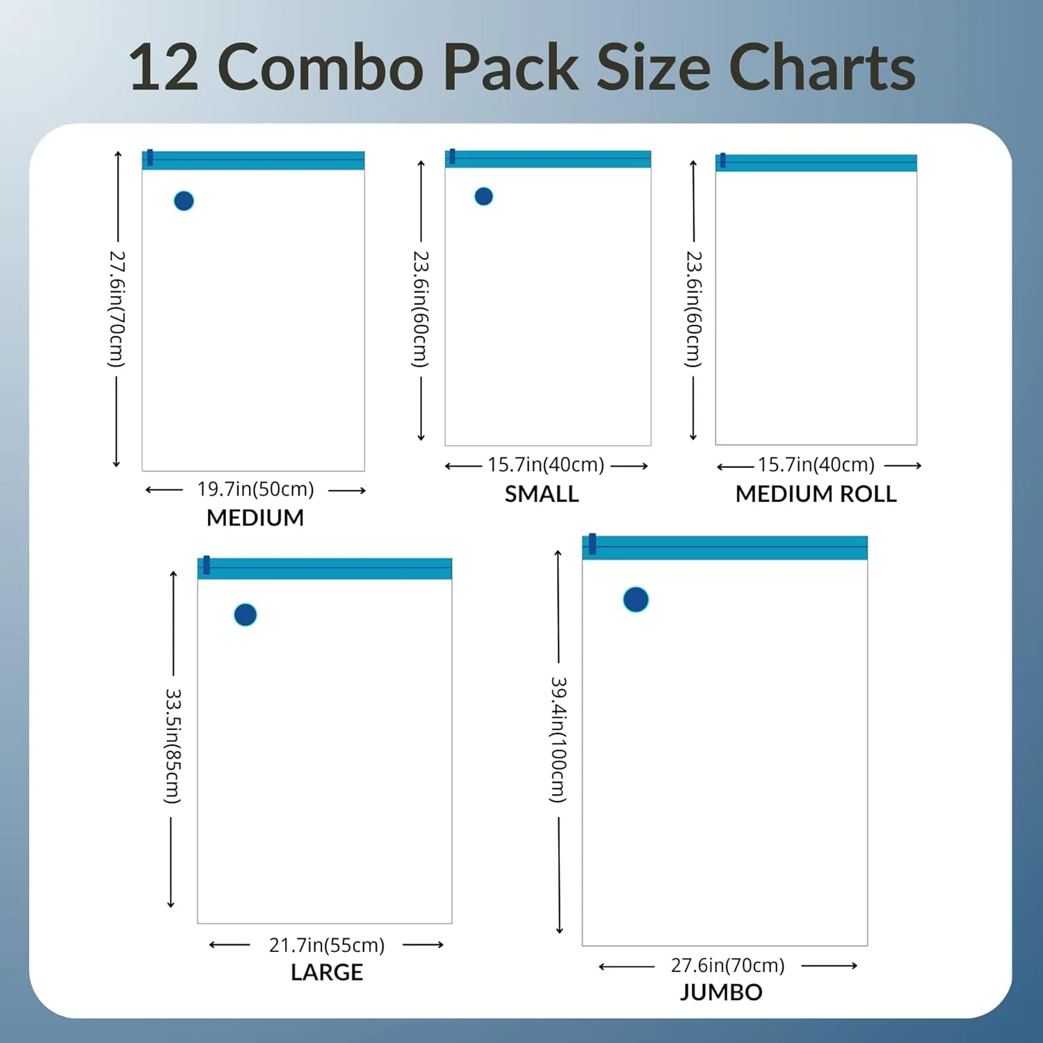 12 Pack Vacuum Storage Bags with Hand Pump, Compression Space Saver for Comforter, Bedding, Blanket Storage, Vacuum Seal Bags for Clothing, Luggage Suitcase and Closet Organizer