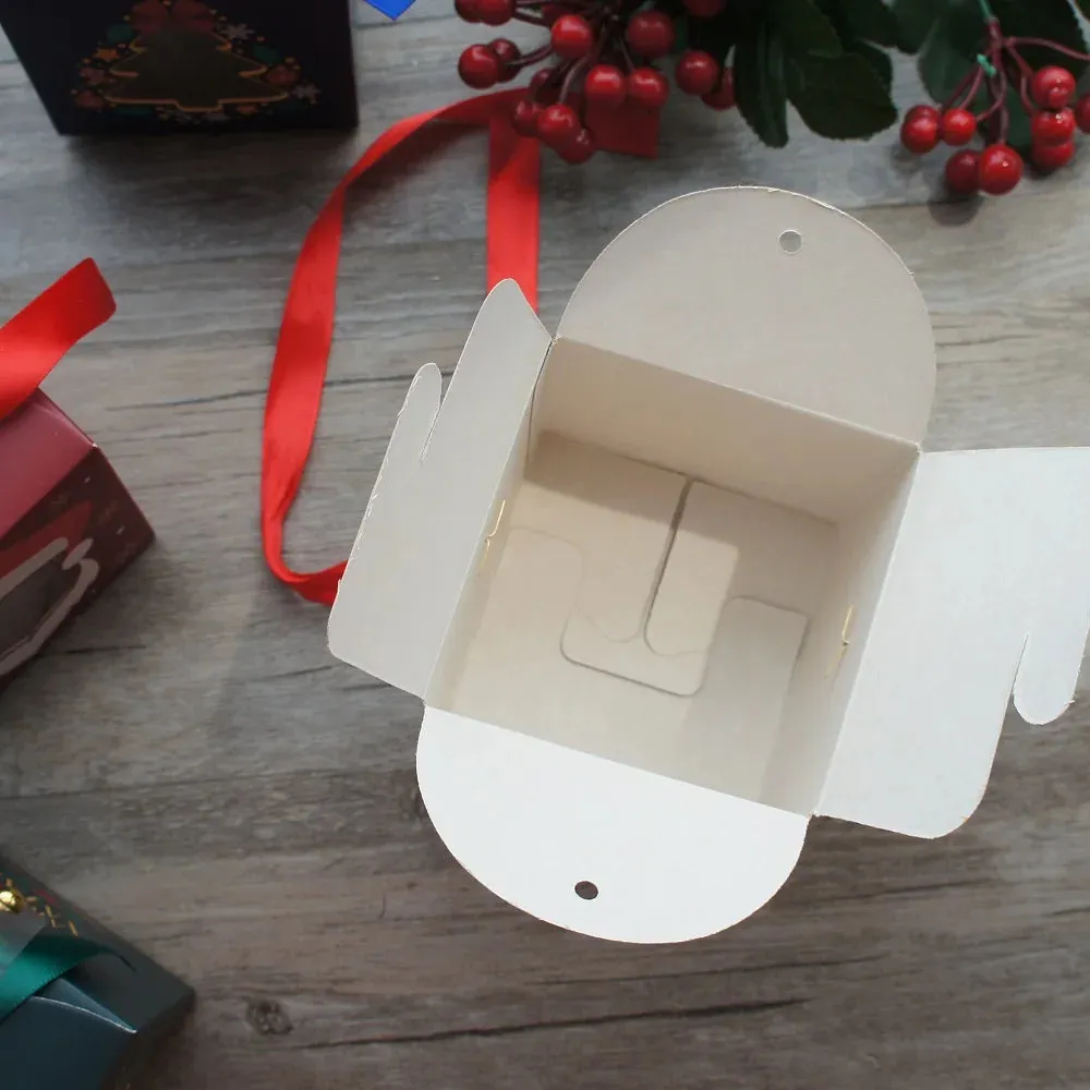 12pcs Christmas Paper Boxes with Window & Handle