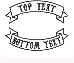 2 PCS Personalised Iron-on Patch, Vest Biker Rocker Motorcycle Patch, Embroidery Custom Patch for Jacket, Clothes, Bags…(Black Border, White Fabric)