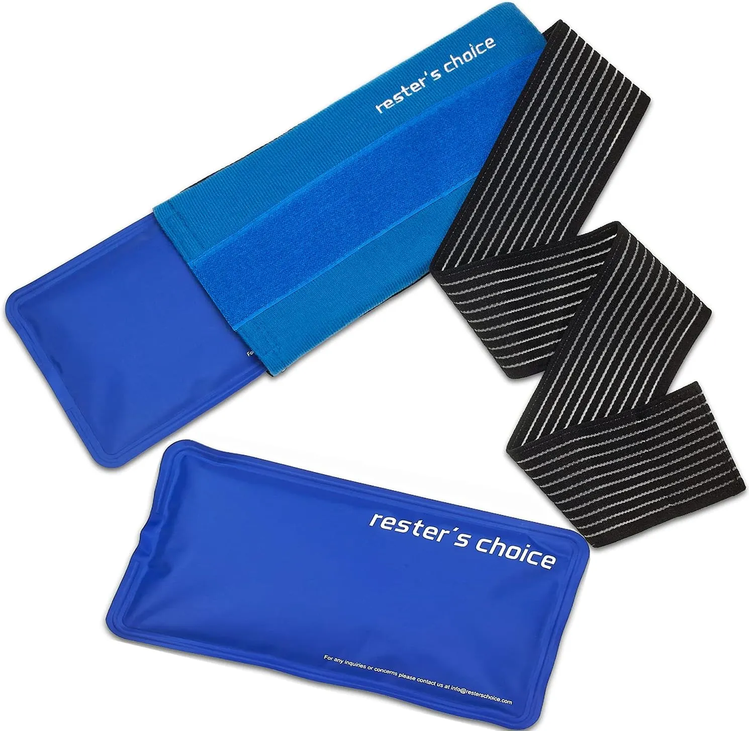2 Soft Gel Ice Packs for Injuries Reusable with Extra Comfy Adjustable Cold Pack Wrap, Flexible Hot and Cold Compress