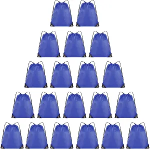20 Pieces Drawstring Backpack Bulk Cinch Sackpack Ployster Drawstring Bags for Gym Party Trip(Navy Blue)