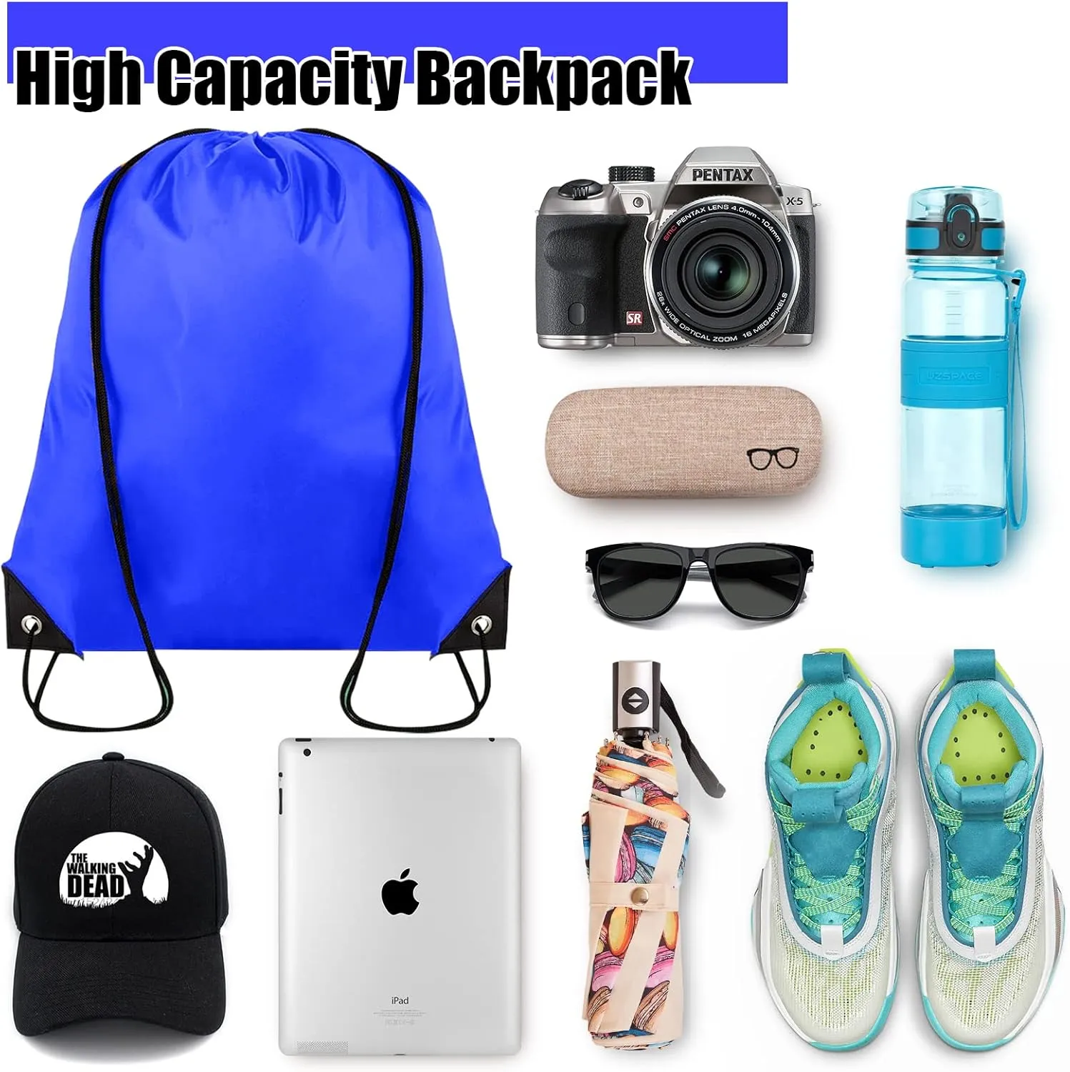 20 Pieces Drawstring Backpack Bulk Cinch Sackpack Ployster Drawstring Bags for Gym Party Trip(Navy Blue)