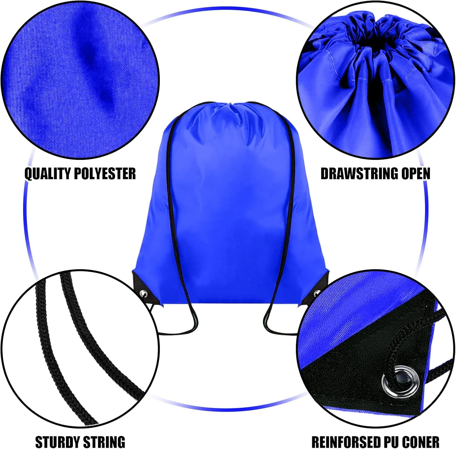 20 Pieces Drawstring Backpack Bulk Cinch Sackpack Ployster Drawstring Bags for Gym Party Trip(Navy Blue)