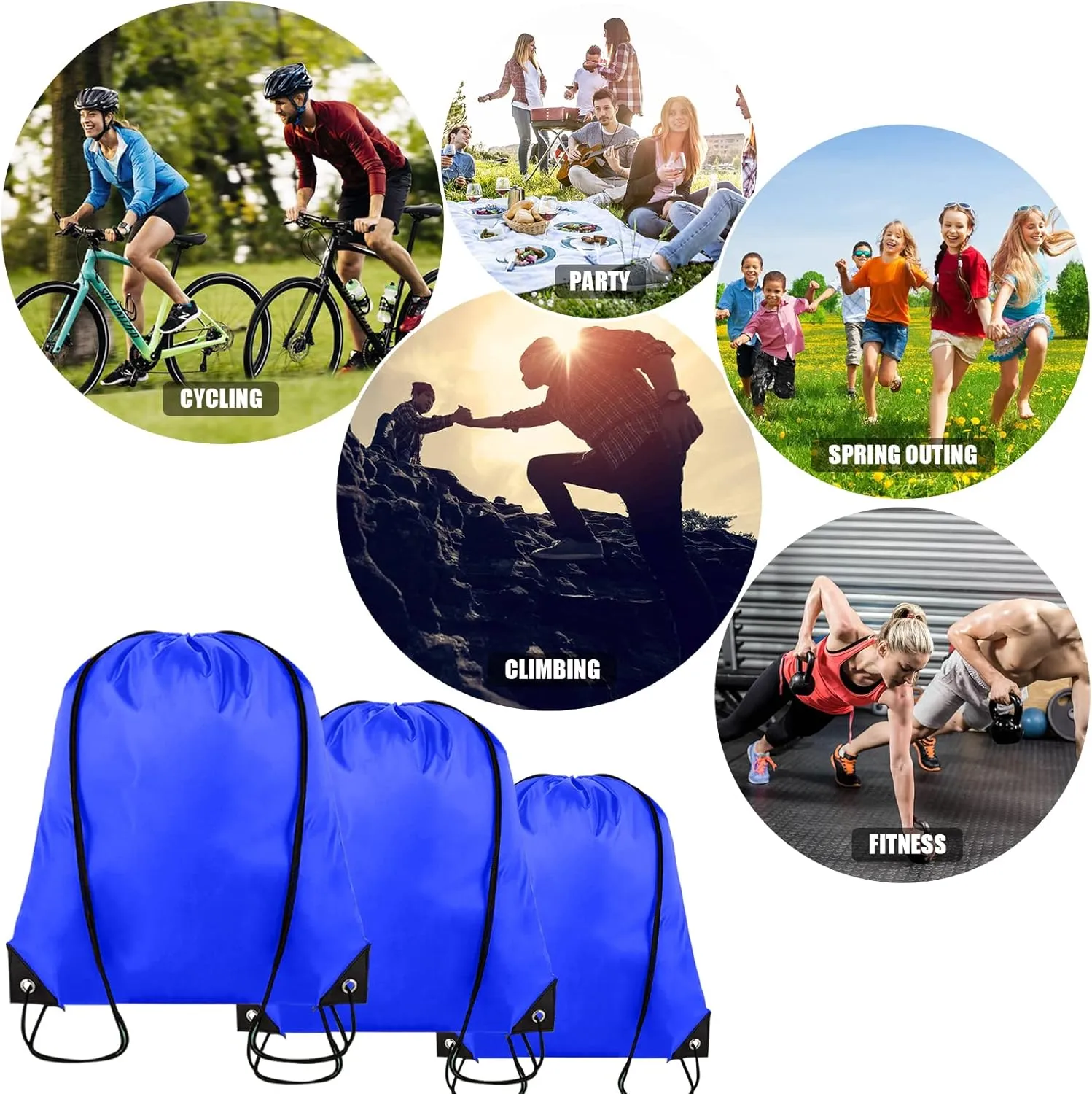 20 Pieces Drawstring Backpack Bulk Cinch Sackpack Ployster Drawstring Bags for Gym Party Trip(Navy Blue)