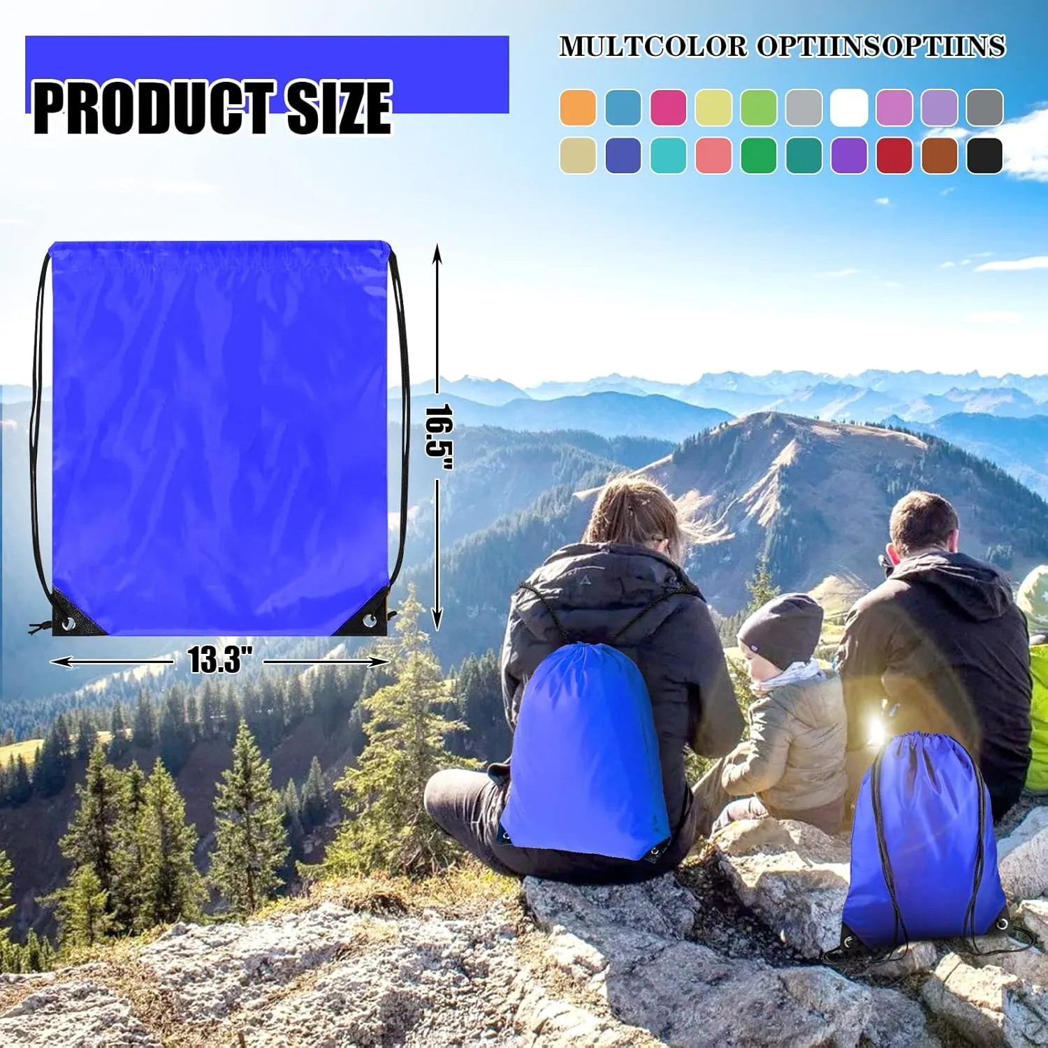 20 Pieces Drawstring Backpack Bulk Cinch Sackpack Ployster Drawstring Bags for Gym Party Trip(Navy Blue)