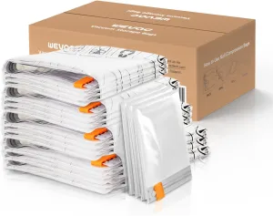 [2024 NEW] 15 Pack Vacuum Storage Bags (3 Jumbo/3 Large/3 Medium/3 Small/3 Roll) | Space Saver | Rapid Vacuum | Double Zip Seal | Clip Stopper | Ideal for Clothes, Blankets Compression and Travelling