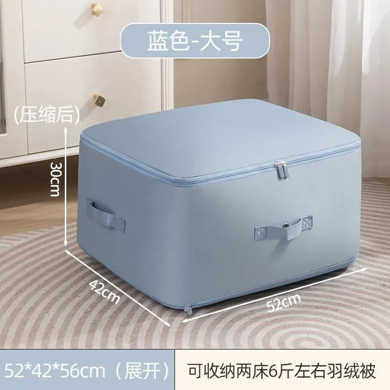 2024 New Space Saving Self Compression Organizer,Compression Duvet Storage Bag Large Capacity,Self Compression Moving Organizer Bags Heavy Duty Moving Bags for Comforters, Apricot