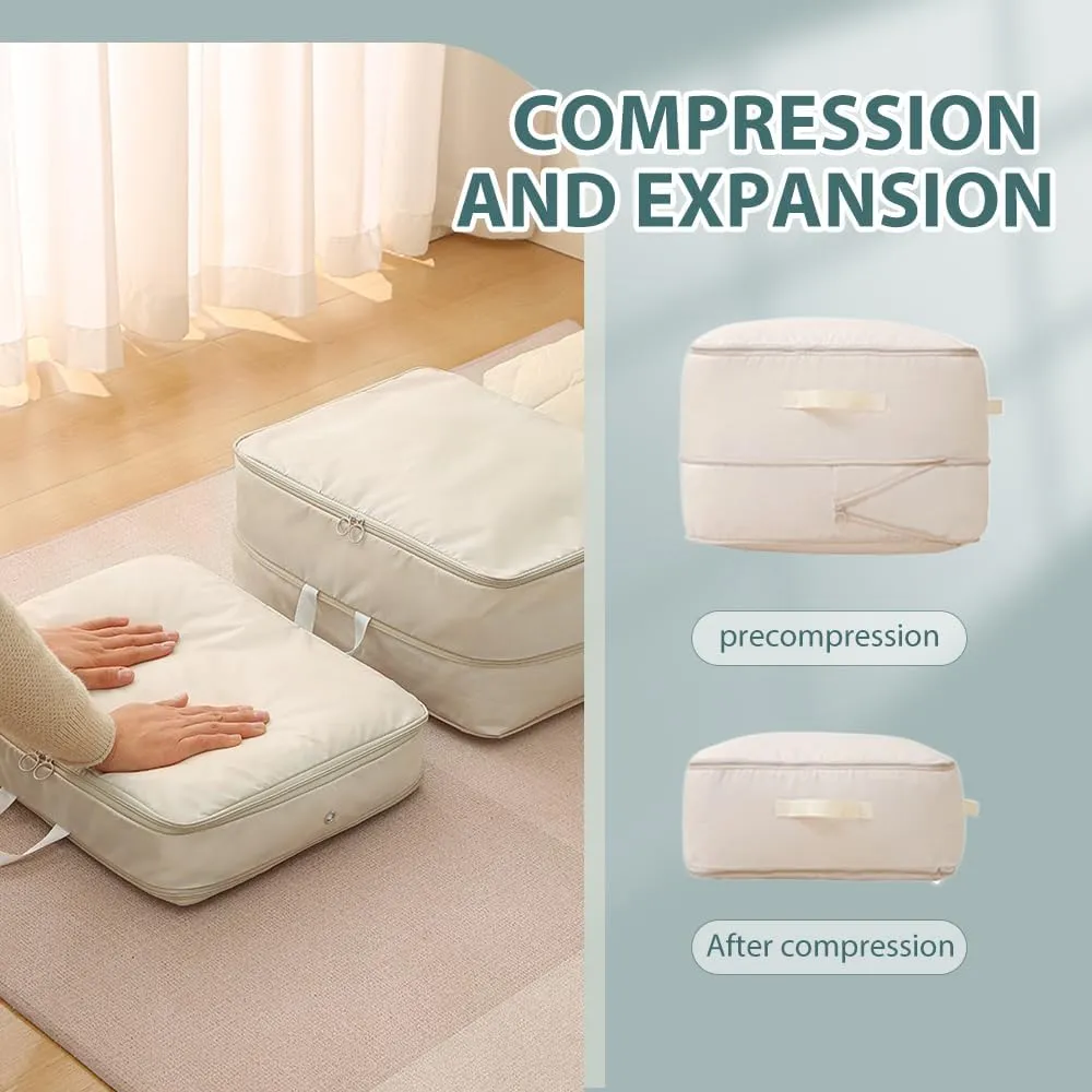 2025 New Ultra Space Saving Self Compression Organizer, Portable Space Saver Storage Packing Bags, Compression Storage Bag for Comforters, Blankets, Bedding (Pink, L - 54*42*30 cm)