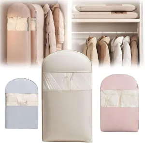 2025 Space Saving Garment Bag With Compression Zipper Garment Bags for Hanging Clothes Travel (Beige, L (43.31 in))