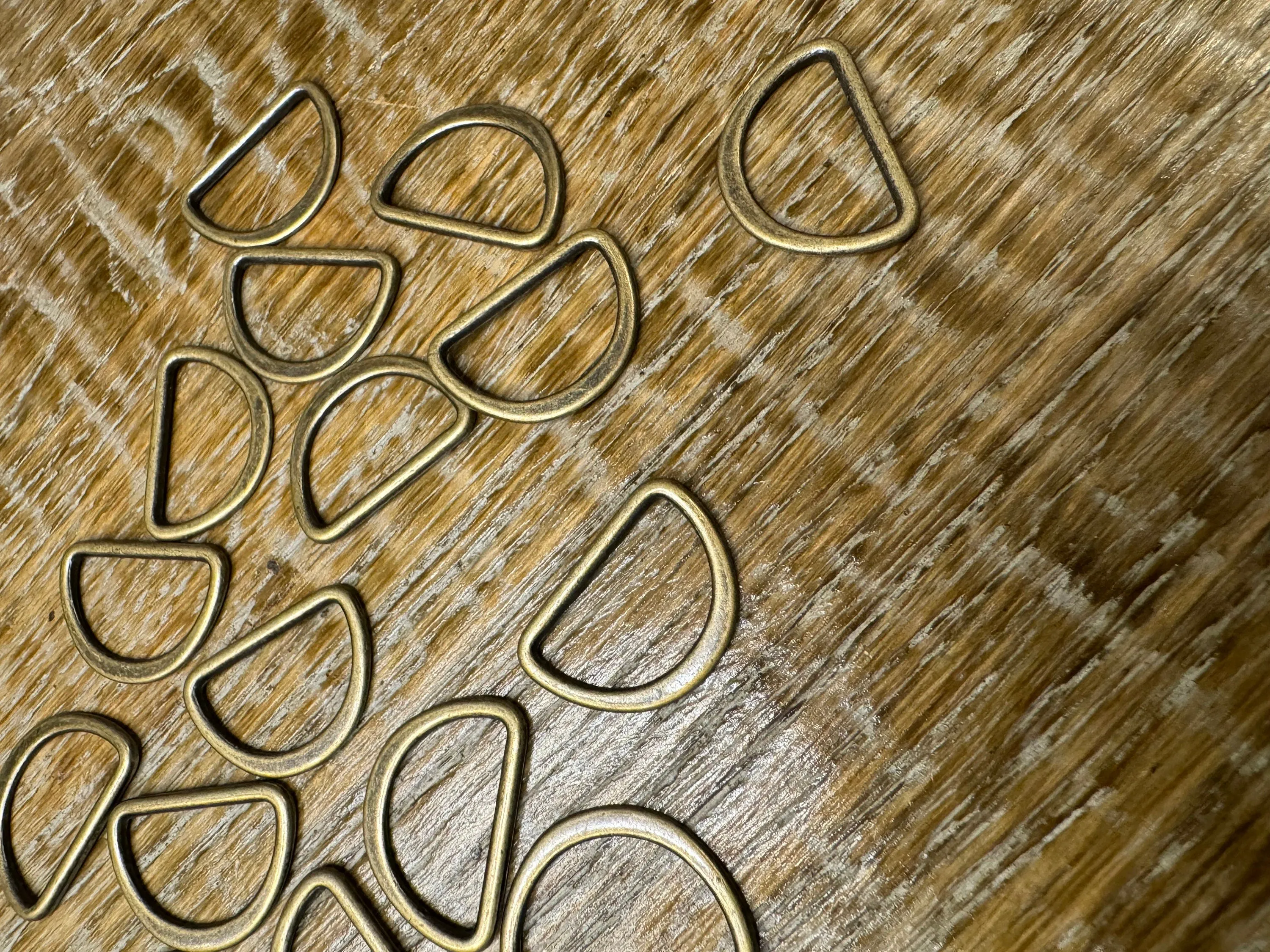 20pcs, 1” Metal D Rings, Antique Brass, Flat Metal D Rings, Solid Metal D Rings, Bikini, Tops, Bags, Crafts, Clothing, Rucksacks, Jeans