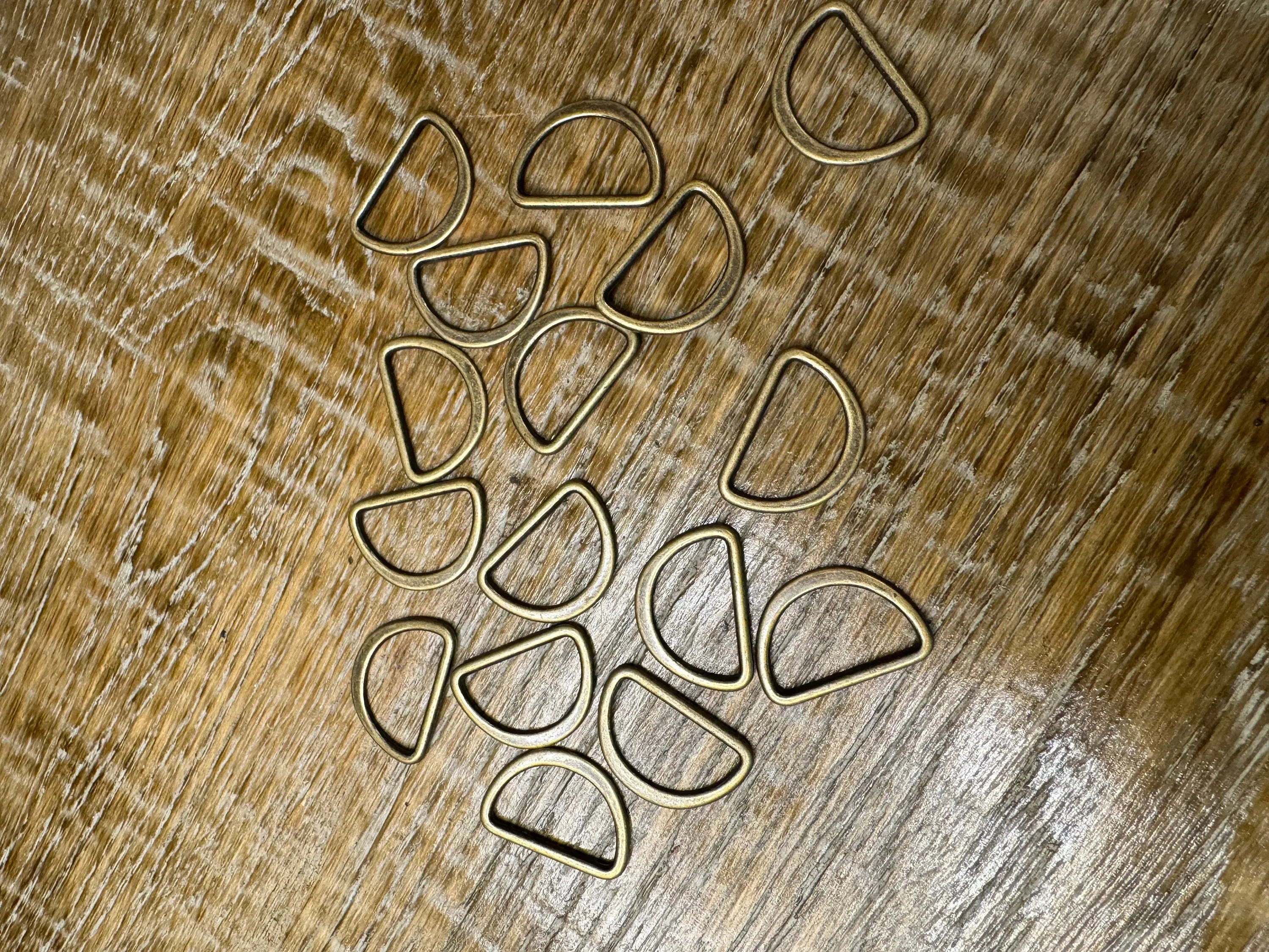 20pcs, 1” Metal D Rings, Antique Brass, Flat Metal D Rings, Solid Metal D Rings, Bikini, Tops, Bags, Crafts, Clothing, Rucksacks, Jeans