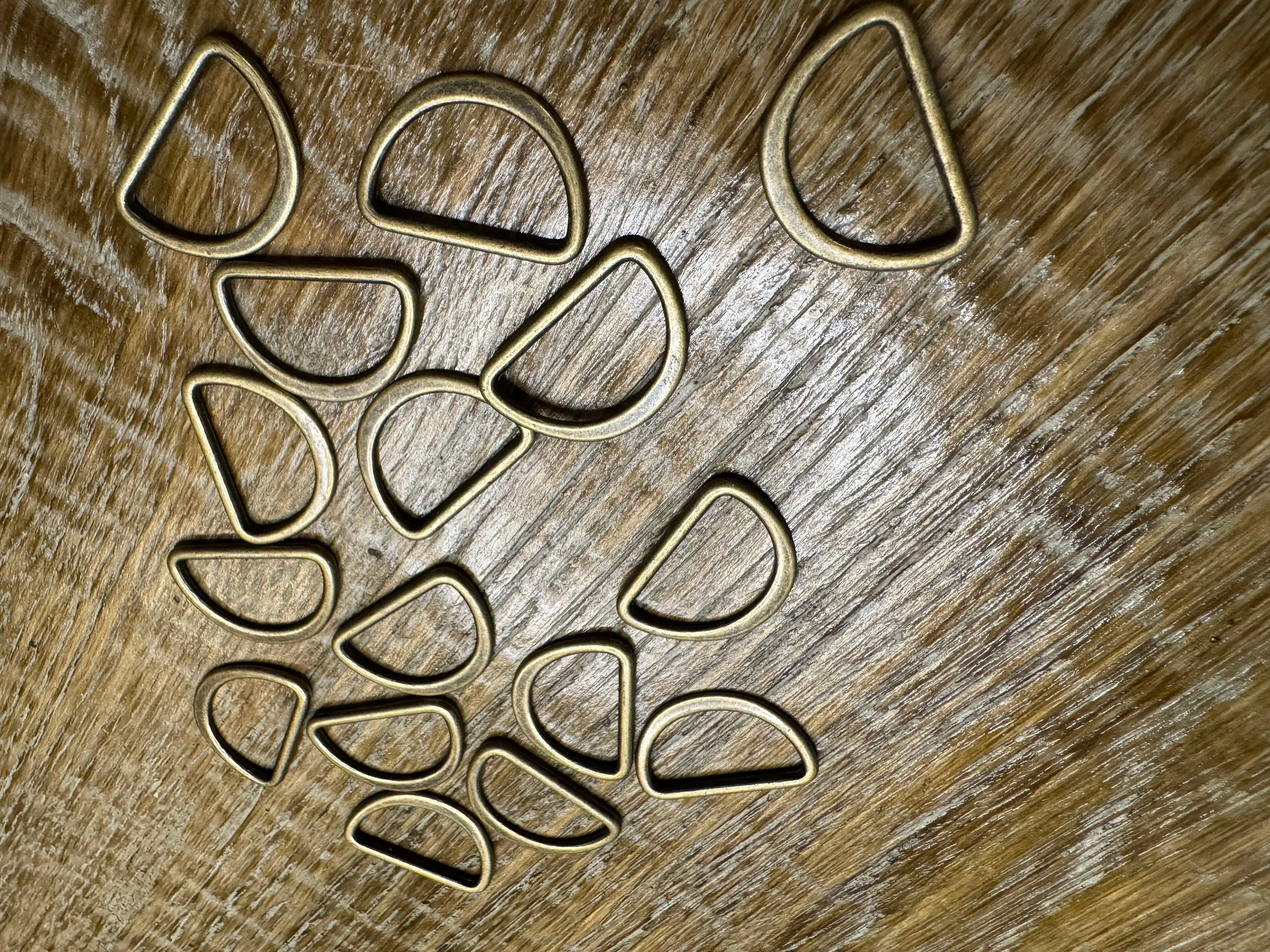 20pcs, 1” Metal D Rings, Antique Brass, Flat Metal D Rings, Solid Metal D Rings, Bikini, Tops, Bags, Crafts, Clothing, Rucksacks, Jeans
