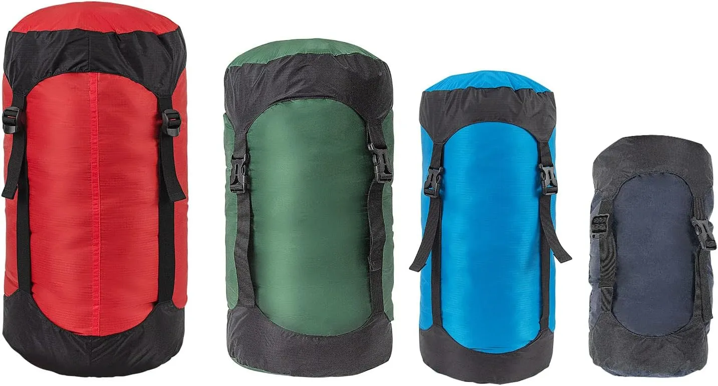2pcs Compression Stuff Sack, 8L/18L/25L/35L Lightweight Sleeping Bags Storage Compression Sack for Camping, Hiking, Backpacking Trip