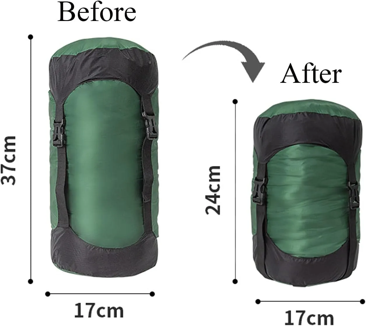 2pcs Compression Stuff Sack, 8L/18L/25L/35L Lightweight Sleeping Bags Storage Compression Sack for Camping, Hiking, Backpacking Trip