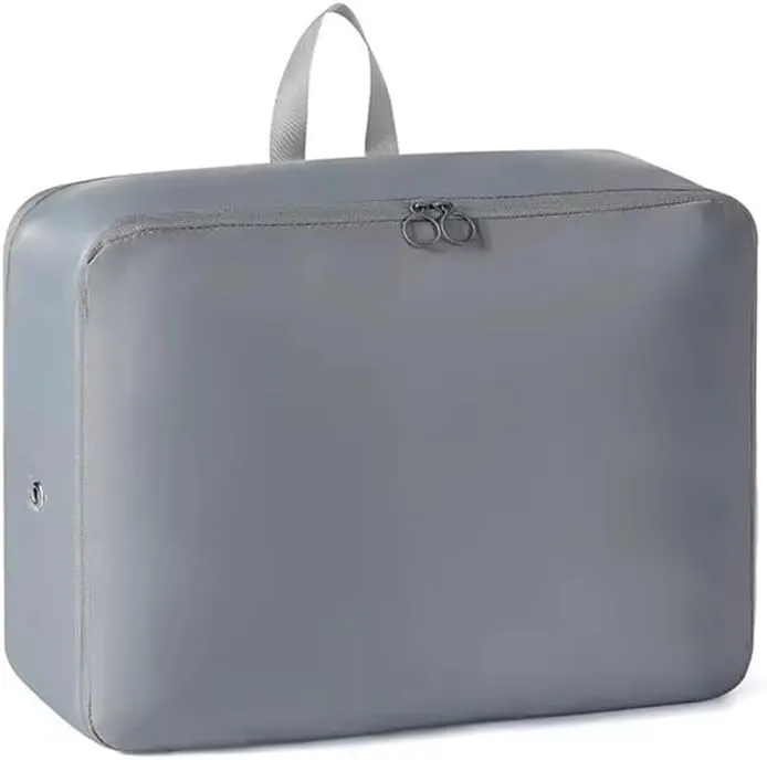 2Pcs Home Large Capacity Clothes Storage Bag Travel Collapsible Compression Bag Portable Handheld Compression Packing Bag(Grey,40X30X18cm)