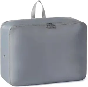 2Pcs Home Large Capacity Clothes Storage Bag Travel Collapsible Compression Bag Portable Handheld Compression Packing Bag(Grey,40X30X18cm)
