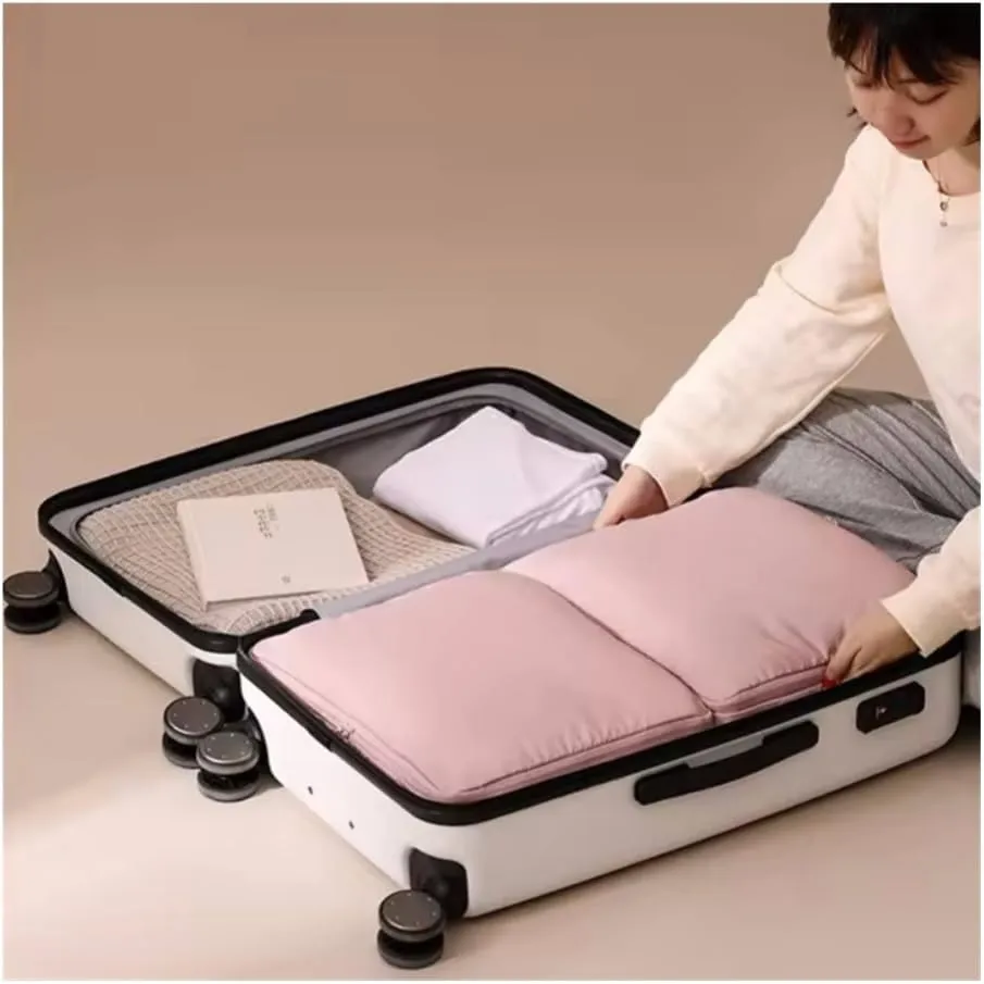 2Pcs Home Large Capacity Clothes Storage Bag Travel Collapsible Compression Bag Portable Handheld Compression Packing Bag(Grey,40X30X18cm)
