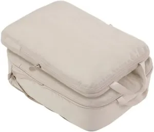 2pcs Travel Compression Packing Cubes Bag Portable Suitcase Clothes Organizers Waterproof Luggage Storage Cases Drawer Bags(Beige,M36x26x10cm)