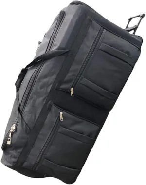 36-inch Rolling Duffle Bag with Wheels, Luggage Bag, Hockey Bag, XL Duffle Bag With Rollers, Heavy Duty Oversized Bag (Black)