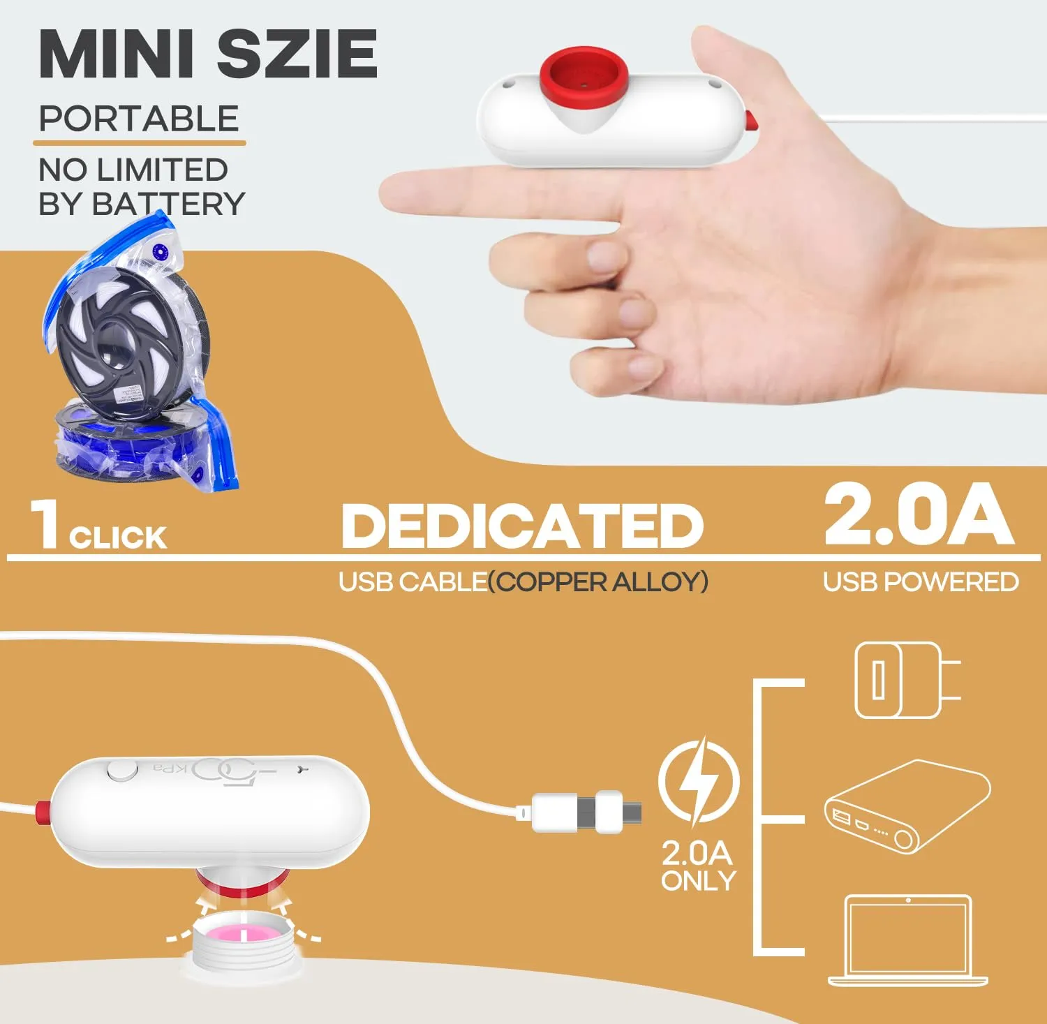 3D Filament Storage Bags with USB Pump, 30 Pack Vacuum Sealed Bags, Compression Storage Bags Keep 3D Printer Filament Dry