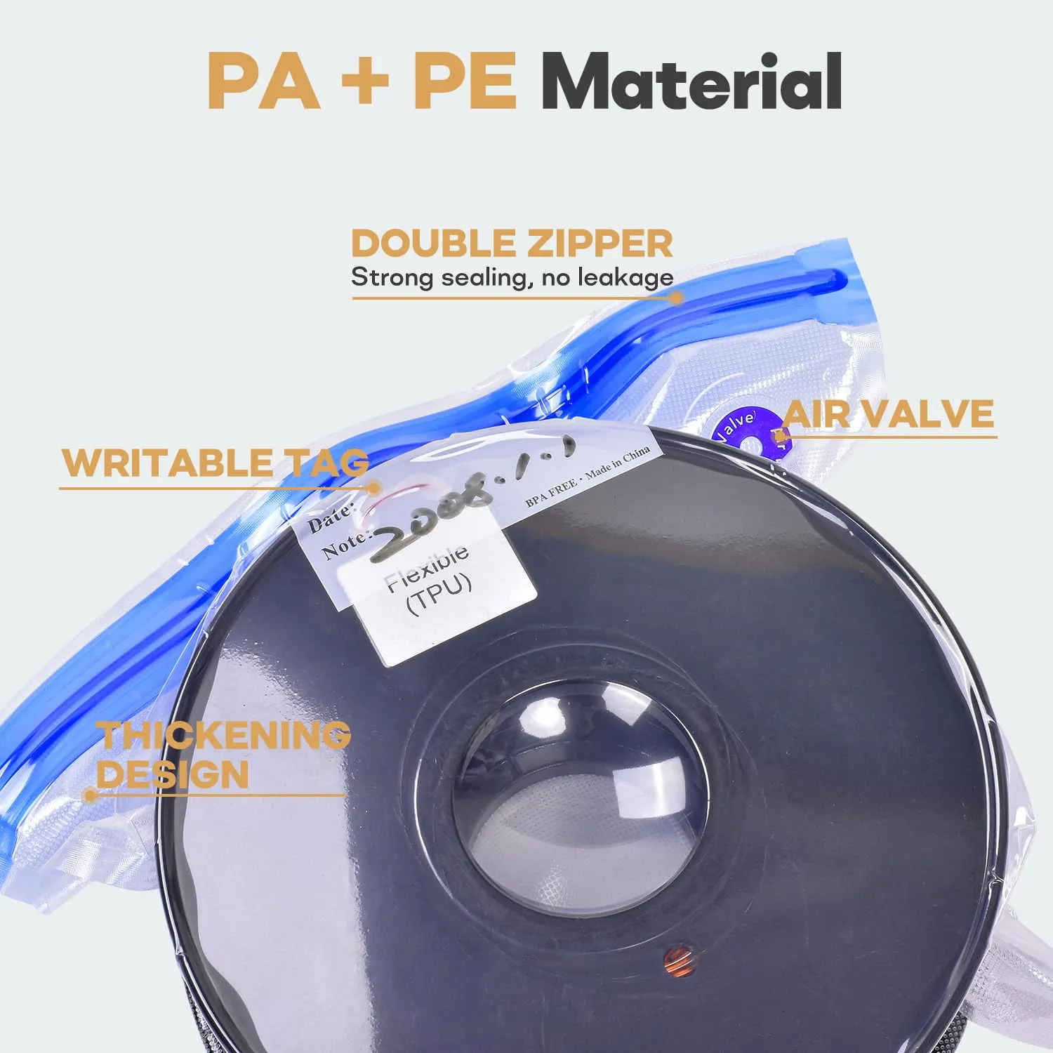 3D Filament Storage Bags with USB Pump, 30 Pack Vacuum Sealed Bags, Compression Storage Bags Keep 3D Printer Filament Dry