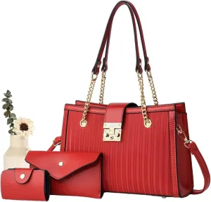 3Pcs Handbags Sets for Women Large Tote Bags Cute Crossbody Purses