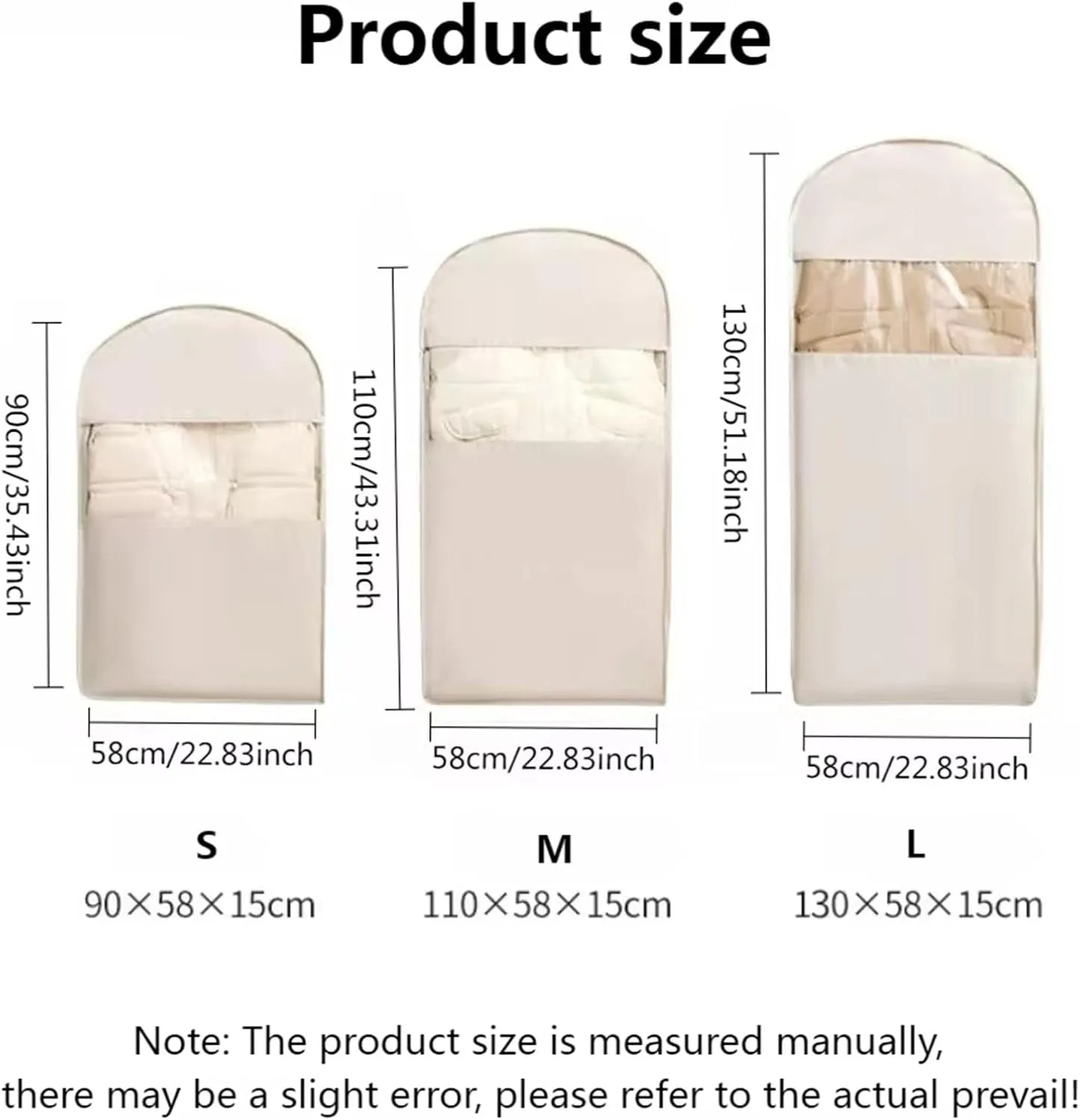 3PCS Space Saving Hanging Garment Bag with Self Compression Zipper, Compression Space Saver Closet Storage Organizers, Dust Cover Clothes Bags for Down Coat (Pink,M L XL)