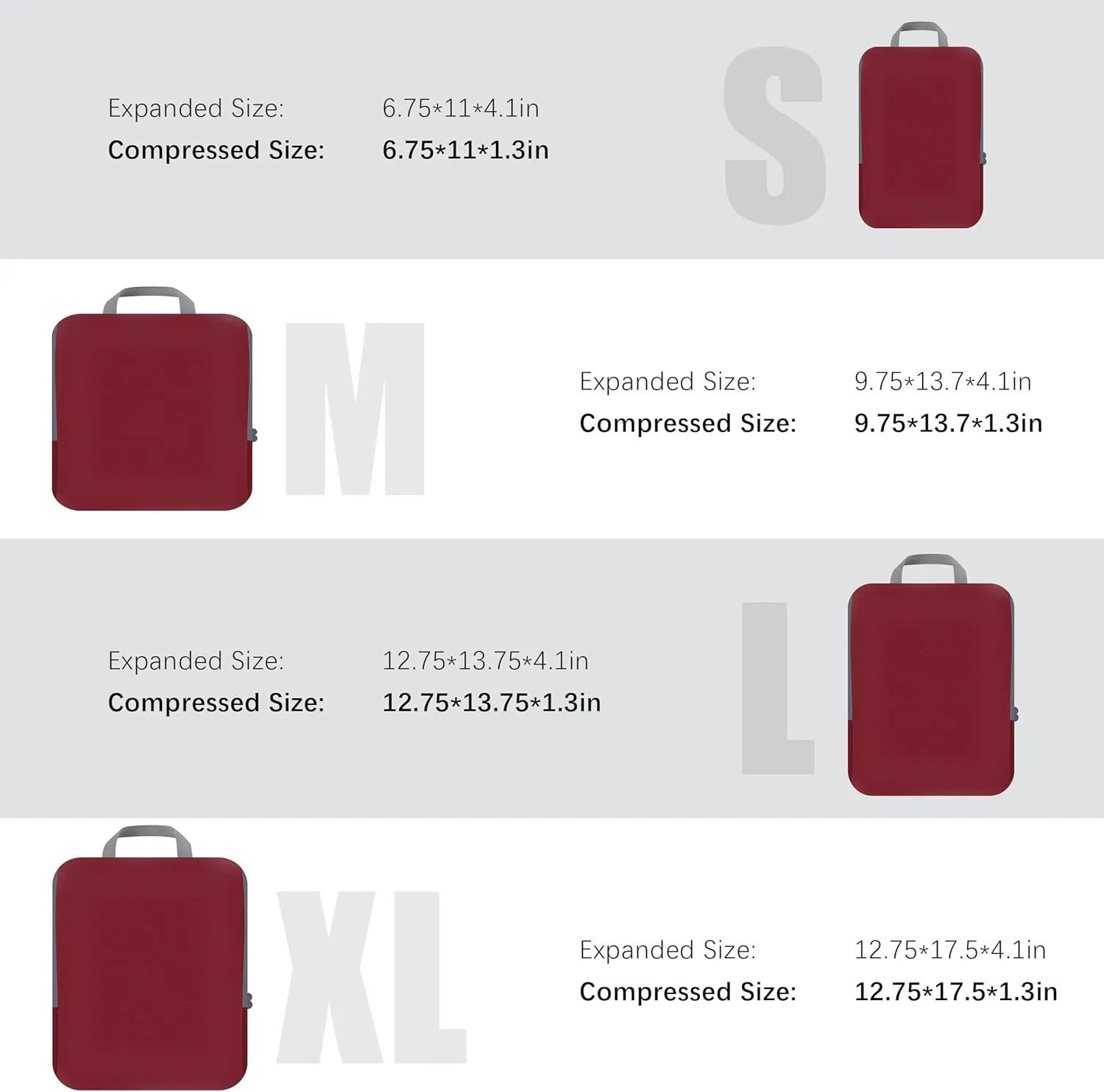 4 Set Compression Packing Cubes Travel - Travel Accessories Expandable Packing Organizers for Carry On - Essentials Luggage Travel Bags