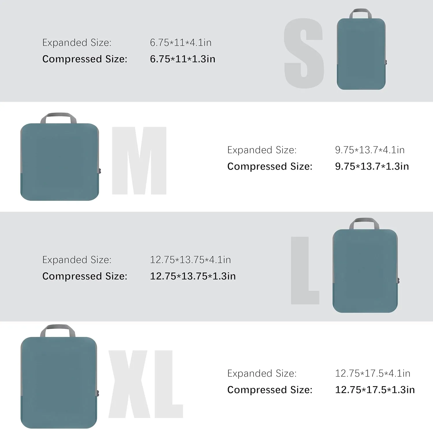 4 Set Compression Packing Cubes Travel - Travel Accessories Expandable Packing Organizers for Carry On - Essentials Luggage Travel Bags