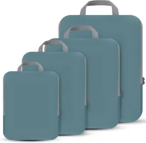 4 Set Compression Packing Cubes Travel - Travel Accessories Expandable Packing Organizers for Carry On - Essentials Luggage Travel Bags