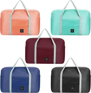 5PC Foldable Travel Duffel Bags, Waterproof Lightweight Carry on Bags, Travel Tote Bag, Luggage Bag Suitable for Gym, Overnight, Shopping, Weekends, Holiday, Outing(Mix Colors)