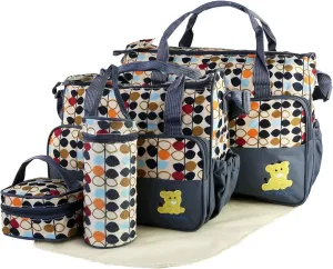 5PCS Baby Nappy Diaper Bags Set Mummy Diaper Shoulder Bags