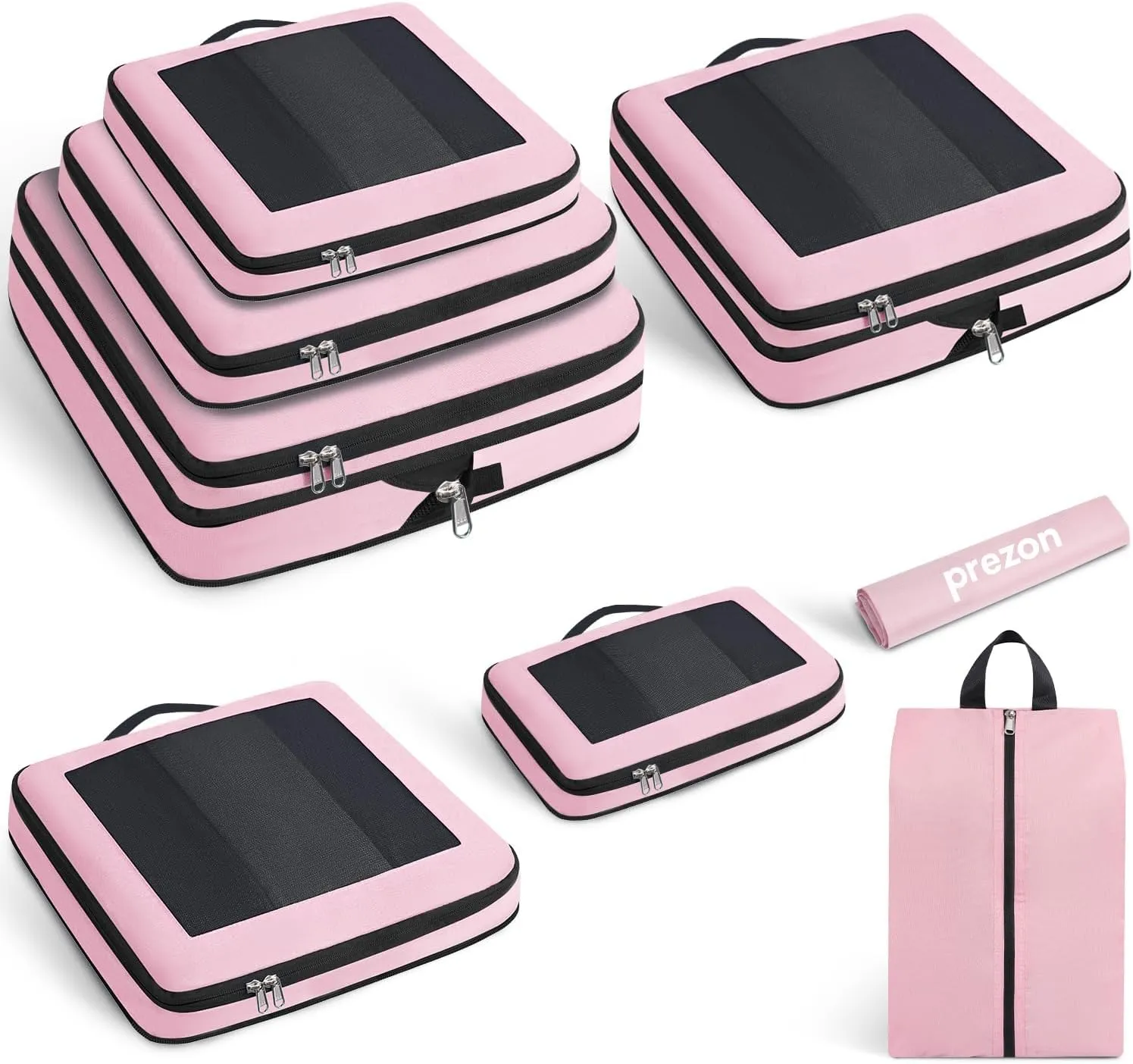 8 Set/6 Set/4 Set Compression Packing Cubes for Travel, Lightweight Vacation Travel Essentials, Travel Accessories for Suitcase Organizer Bags Set, Durable Luggage Organizer