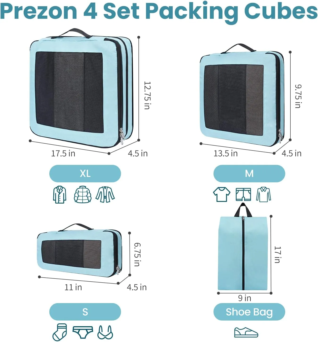 8 Set/6 Set/4 Set Compression Packing Cubes for Travel, Lightweight Vacation Travel Essentials, Travel Accessories for Suitcase Organizer Bags Set, Durable Luggage Organizer