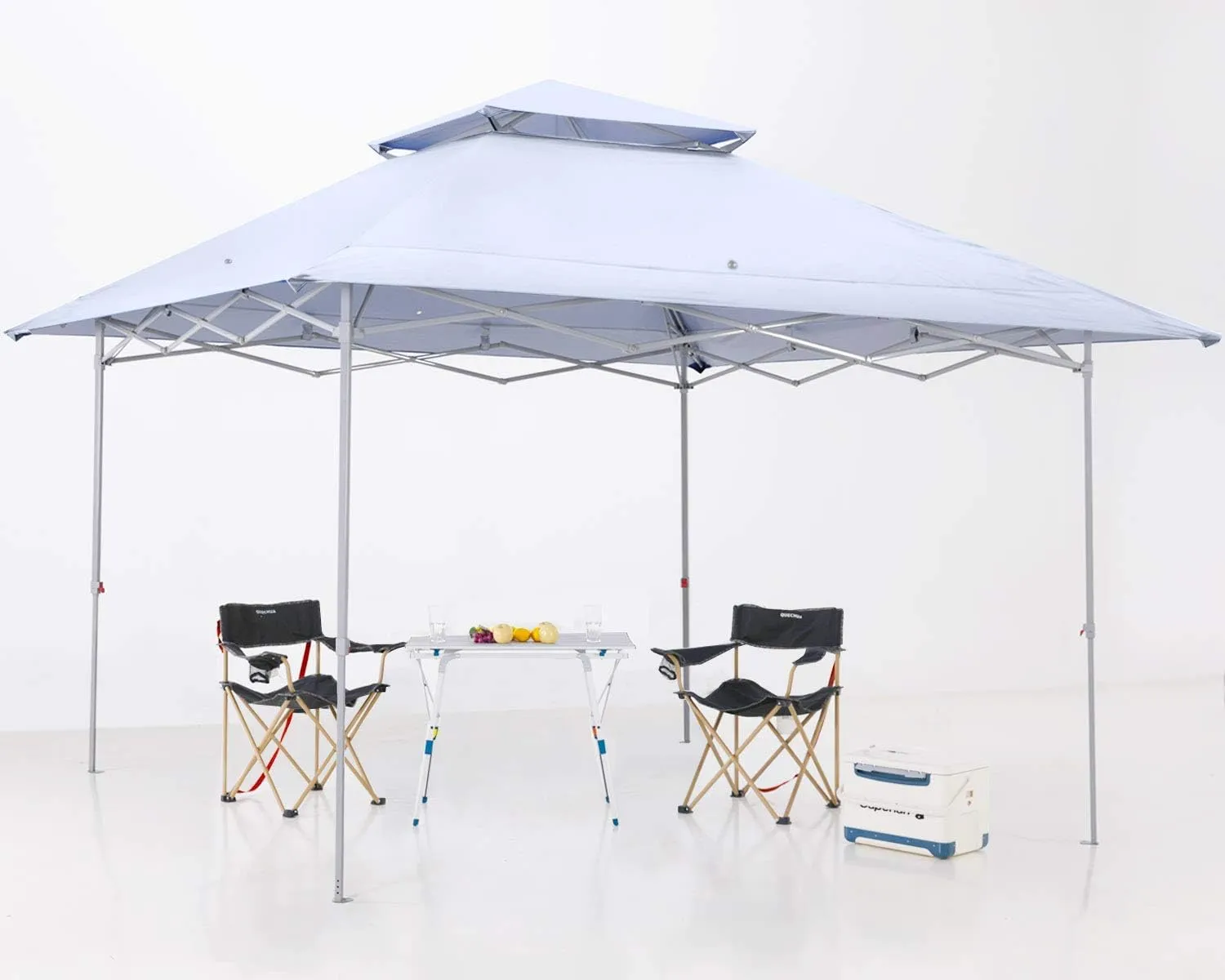ABCCANOPY 13x13 Pop Up Canopy Base on 10x10 Canopy Frame with Double Ventilated Top, 4 Sandbags, 4 Ropes and 8 Stakes (White)