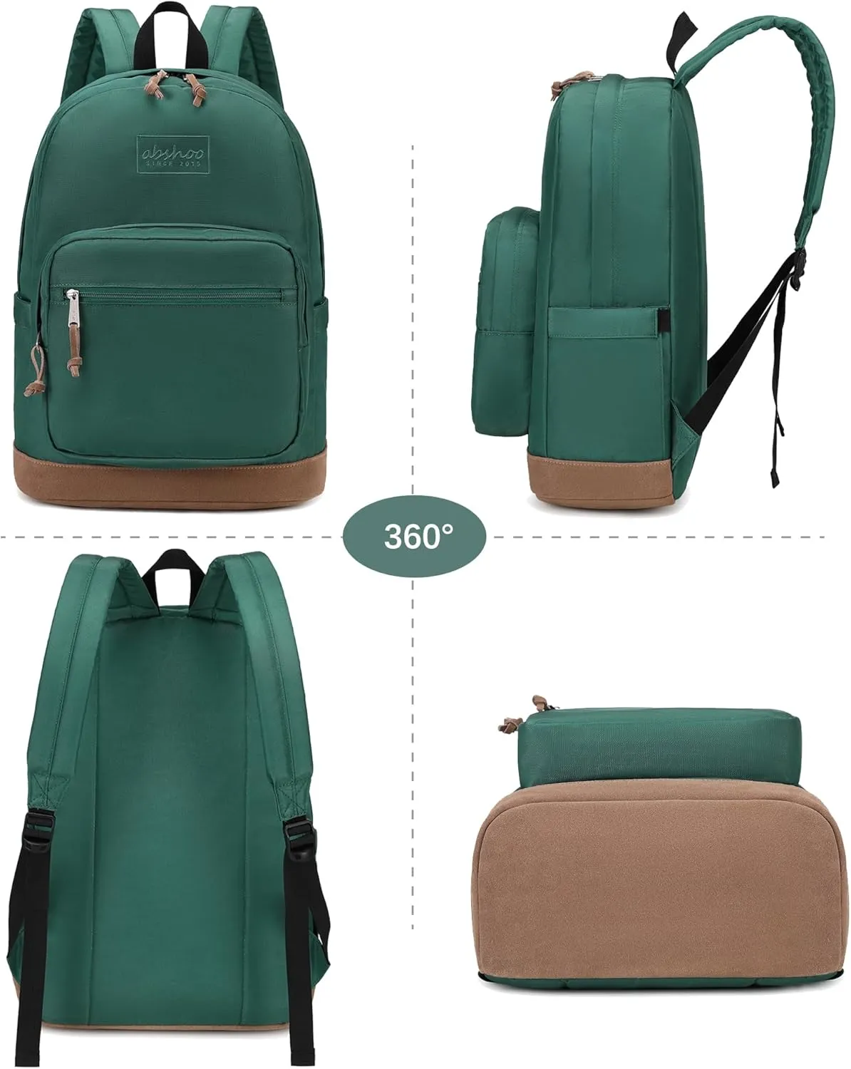 abshoo Casual Backpack Travel for Men Women College Student Backpack for Teen Boys Girls School Bag (Green)