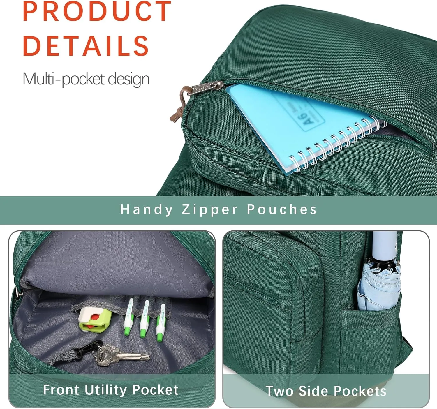 abshoo Casual Backpack Travel for Men Women College Student Backpack for Teen Boys Girls School Bag (Green)