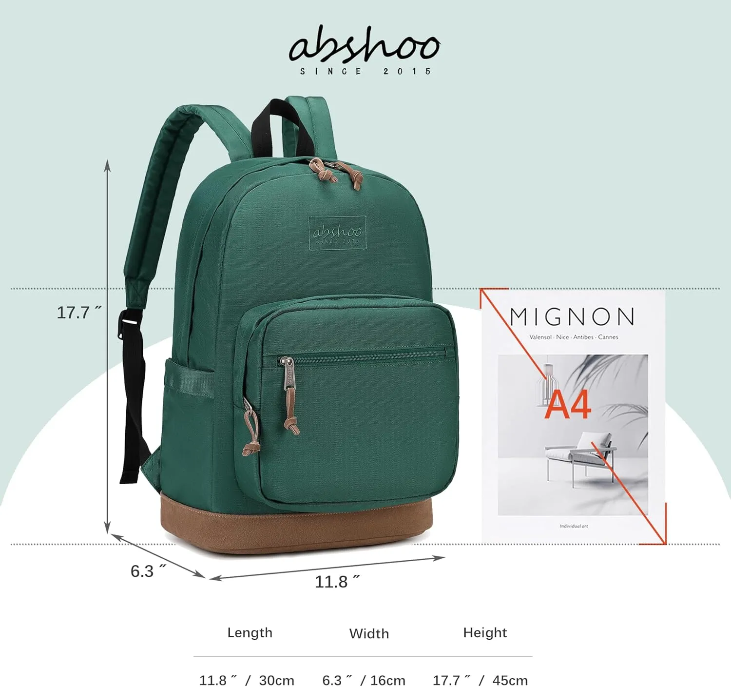 abshoo Casual Backpack Travel for Men Women College Student Backpack for Teen Boys Girls School Bag (Green)