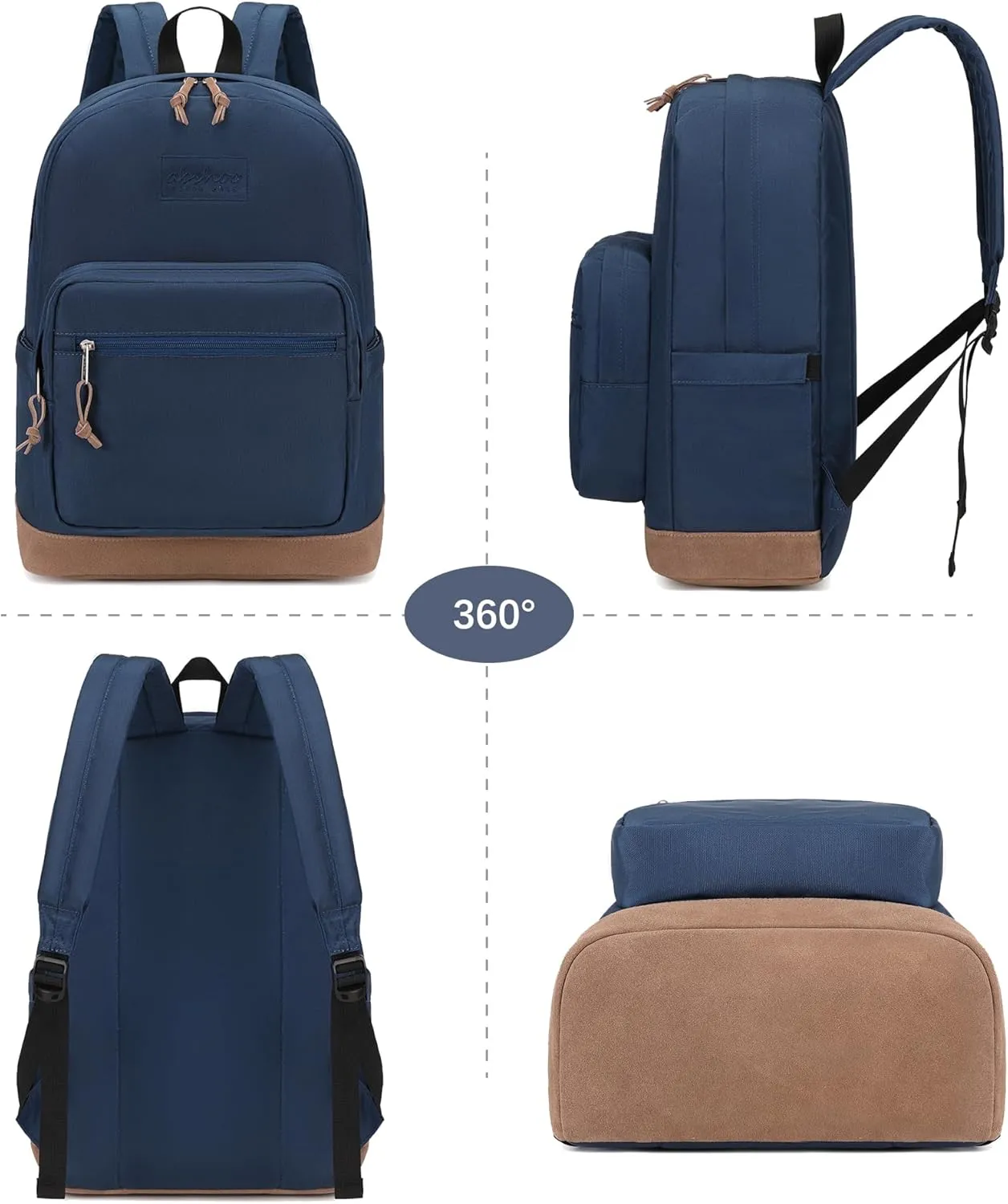 abshoo Casual Travel Backpack for Men Lighweight College School Bookbag for Teen Boys (Navy)