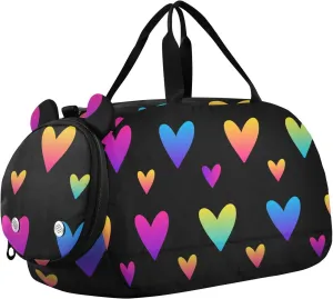 Abstract Hearts Duffel Bags for Boys Small Gym Bags for Teens Dance Bag for Girls