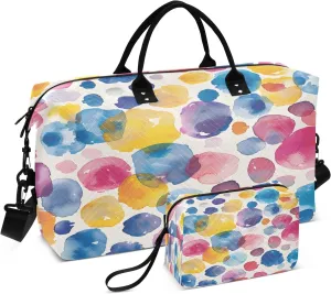 Abstract Watercolor Seamless Paint Spots Pattern for Wrapping Paper Travel Duffle Bag for Men Women Gym Bag with Storage Bag Weekender Bag Carry on Bags for Travel Trip Gym Yoga
