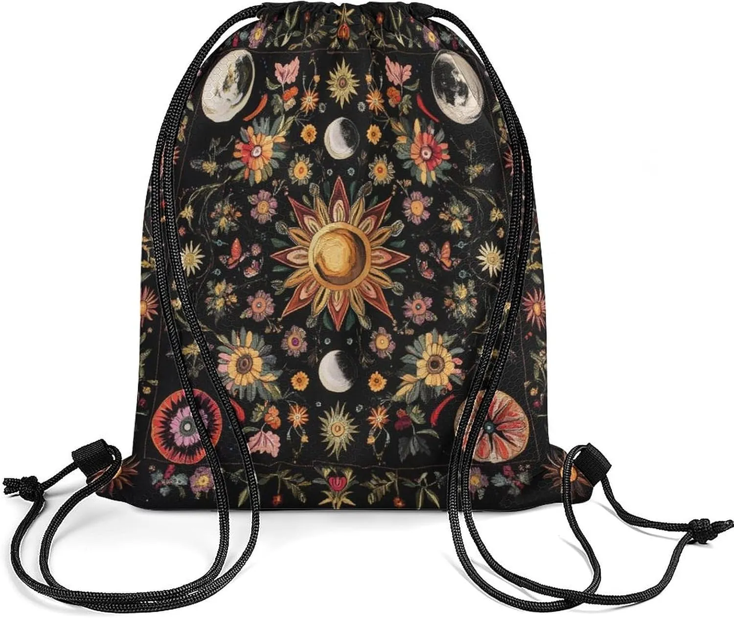 Abstract William Morris Floral Drawstring Bags,Drawstring Backpack For Gym Travel Swimming Hiking Camping