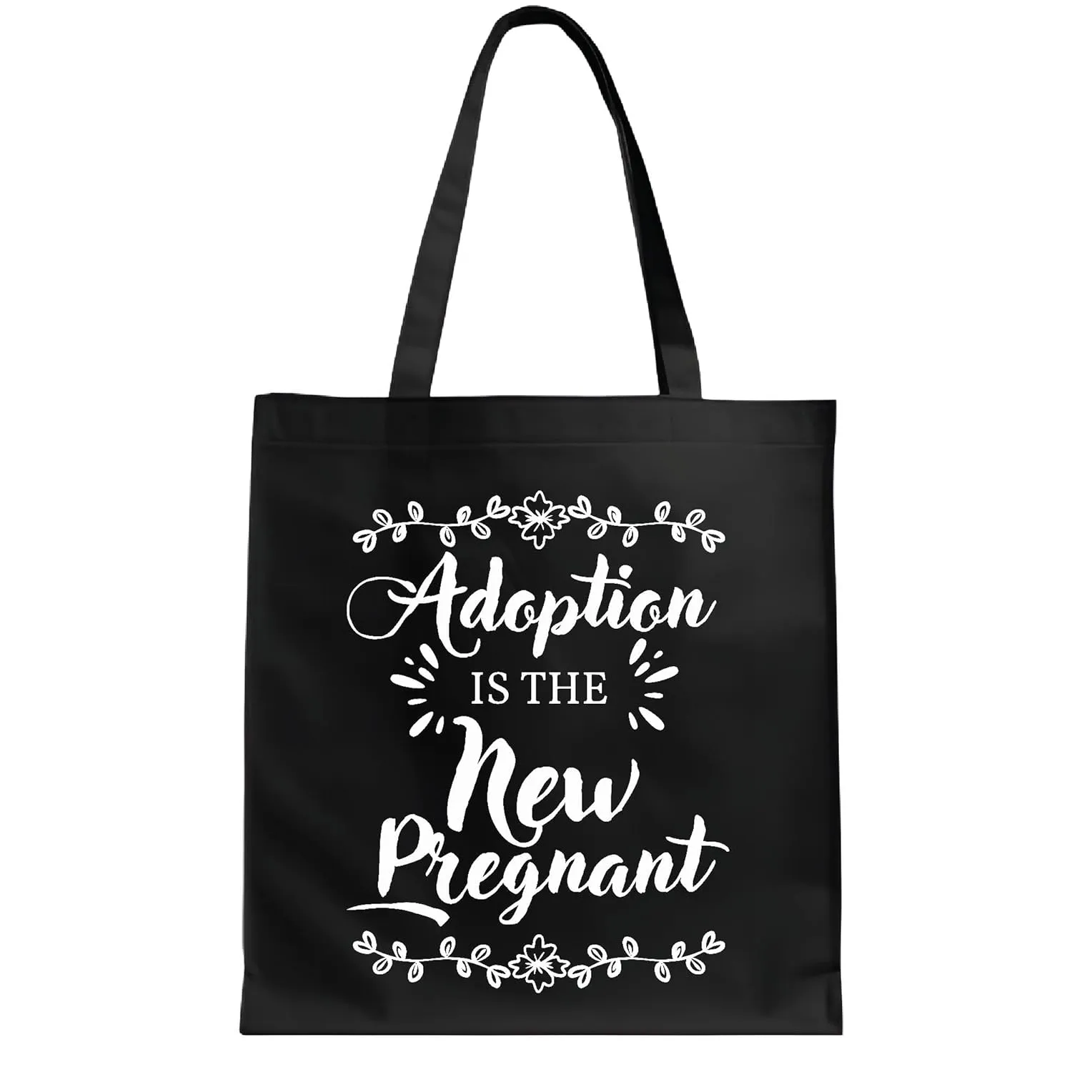 Adoption Day Gifts for Funny Adoptive Families and Parents The New Pregnancy Navy Black Multicolor Canvas Tote Bag