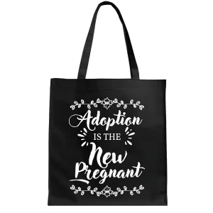 Adoption Day Gifts for Funny Adoptive Families and Parents The New Pregnancy Navy Black Multicolor Canvas Tote Bag