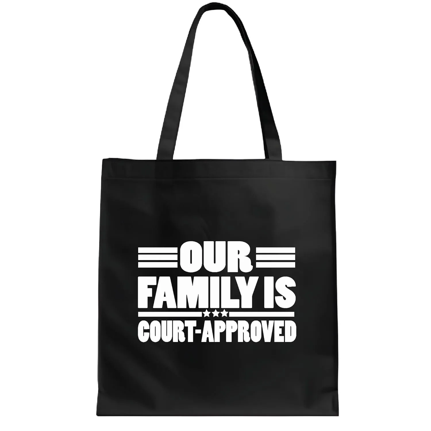 Adoption Gifts Court Approved Funny for Adoptive and Foster Parents Adoption Day and Parents Day Navy Black Multicolor Canvas Tote Bag