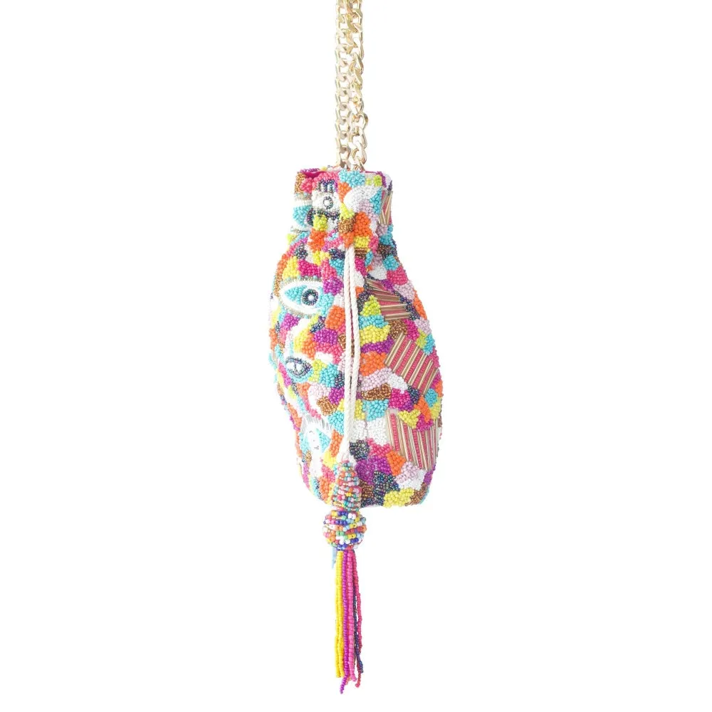 Adora By Ankita Multi-Color Evil Eye Bucket Bag