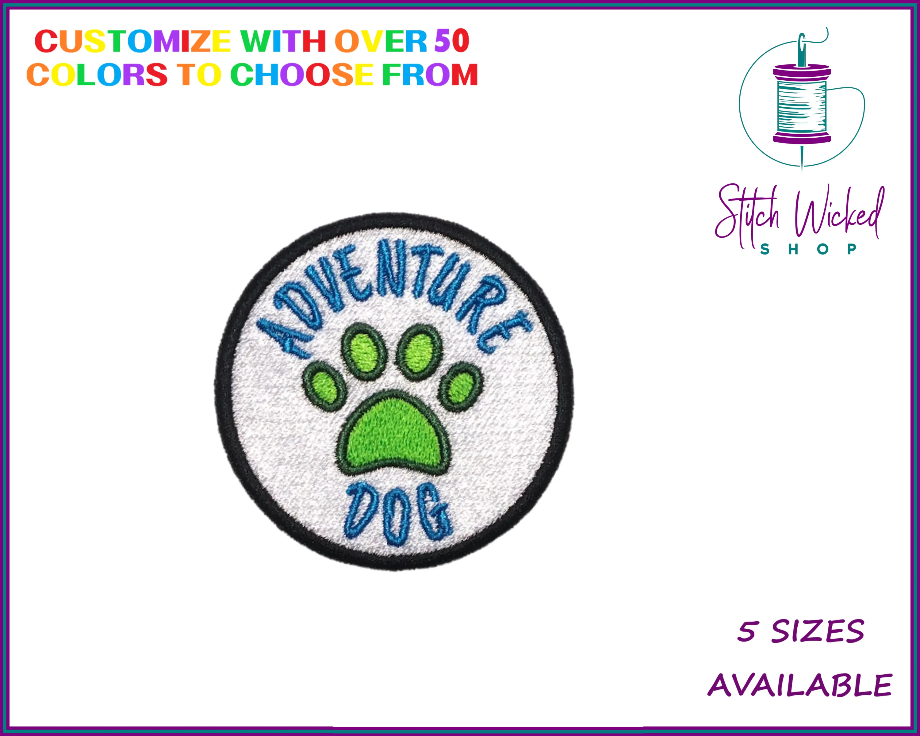 Adventure Dog Custom Embroidered Dog Bandana Patch